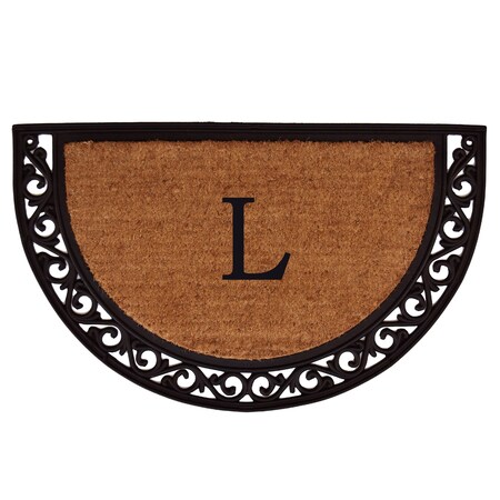 Monogram Door Mat, Black, Natural, 24 in W x 36 in L